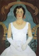Frida Kahlo The lady dressed  in white oil painting reproduction